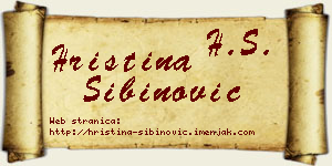Hristina Sibinović vizit kartica